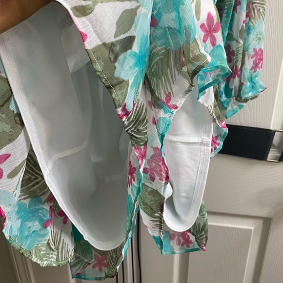 CATO Romper, size 14, zipper green white quarter sleeve underlay short - Picture 9 of 9